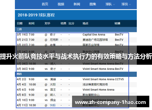 提升火箭队竞技水平与战术执行力的有效策略与方法分析