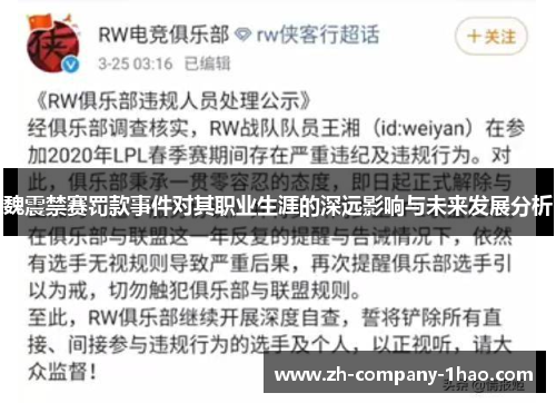 魏震禁赛罚款事件对其职业生涯的深远影响与未来发展分析